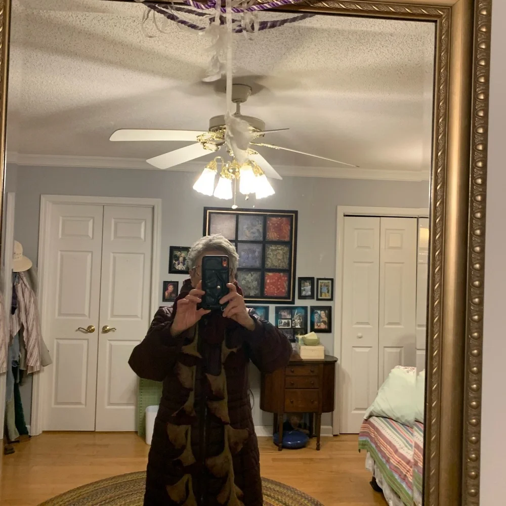 65” wool scarf/ accessory. Burgundy & taupe. Beautiful hand made piece. Perfect - Picture 4 of 8